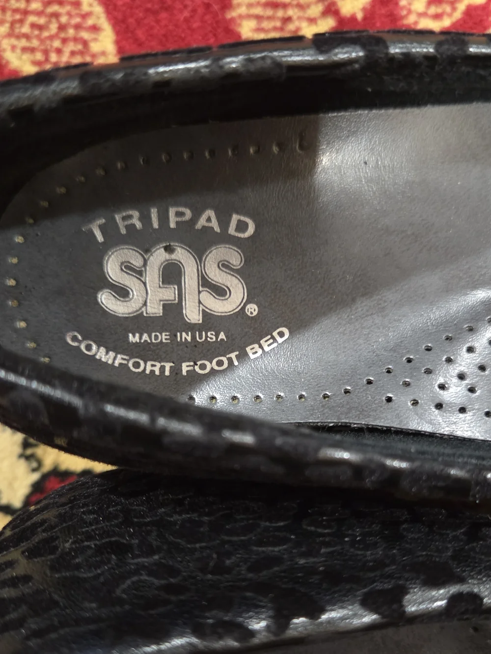 SAS Tripad Black Leopard Print Comfort Slip-On Shoes